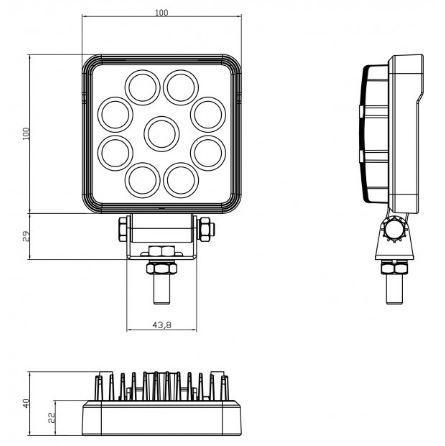 927S Square LED Work Light, Lifetime Warranty Top Quality